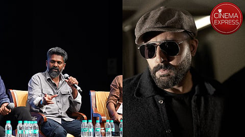 Prem Kumar at the SWC conference (left) and Abhishek Bachchan