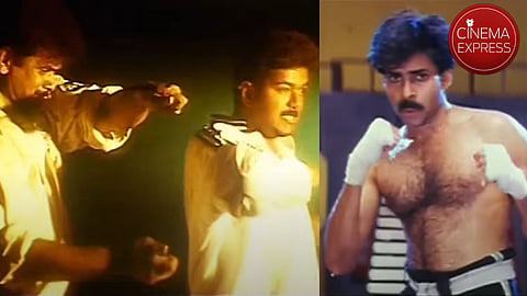 Karate expert Shihan Hussaini makes a last wish to his students Vijay and Pawan Kalyan