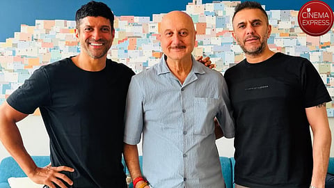 Farhan Akhtar (L), Anupam Kher (M) and Ritesh Sidhwani (L) come together for Tanvi The Great