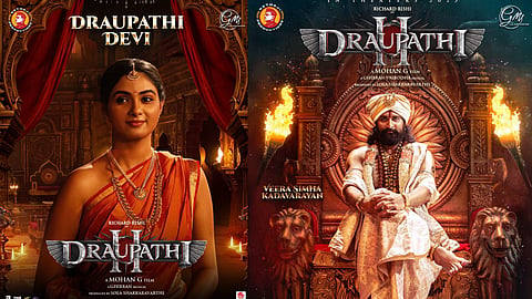 Posters of the lead characters from Draupathi 2