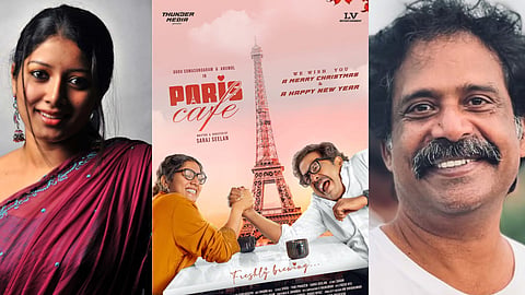Anumol; Paris Cafe first look poster; Guru Somasundaram
