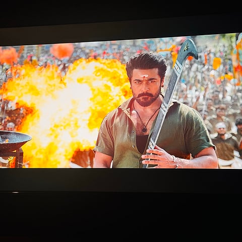 Karuppu trailer screengrab featuring Suriya