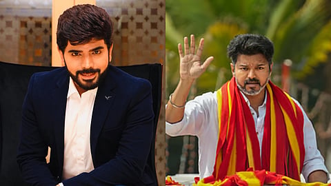 (L) Legend Saravanan; (R) Vijay