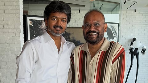 Venkat Prabhu's calls on TN CM Vijay, gifts him viral numberplate from GOAT