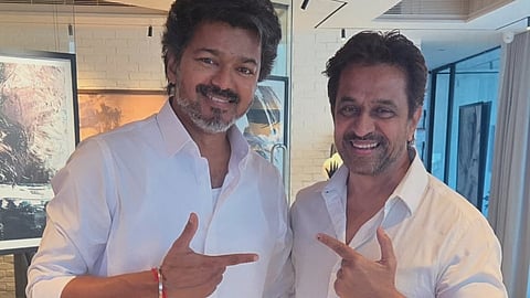 TN CM C Joseph Vijay (L) and Arjun (R)