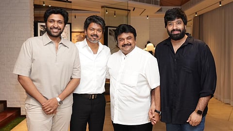 Prabhu, Vikram Prabhu and Adhik Ravichandran have a special moment with CM Vijay