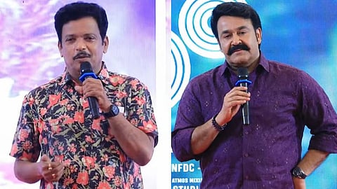 Jagadish shares arrack story at Kireedam rerelease event; Mohanlal gives 'thug' response