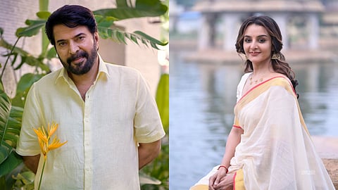 Mammootty (L), Manju Warrier (R)