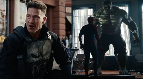 What happens in the Spider-Man: Brand New Day Comic-Con clip featuring Hulk and Punisher?