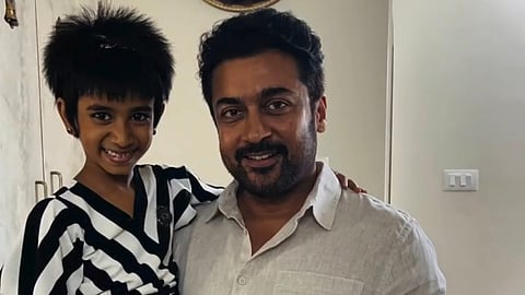 Suriya celebrates stunt director Mahesh Mathew's daughter's birthday with her