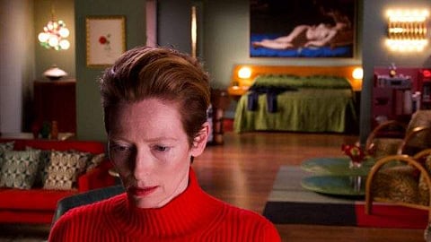 Tilda Swinton in Almodovar's new short The Human Voice screening at NYFF's Spotlight section. Image Source: Film at Lincoln Center