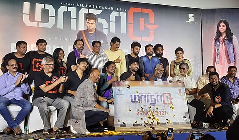 An emotional Silambarasan TR, a confident Venkat Prabhu set the stage for Maanaadu