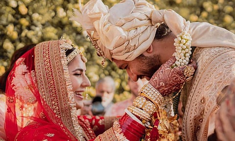 A still from Katrina Kaif and Vicky Kaushal's wedding