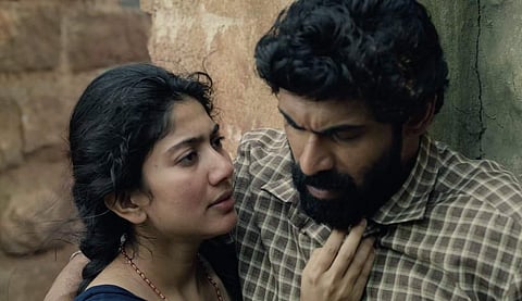 A still of Sai Pallavi and Rana Daggubati in Virata Parvam