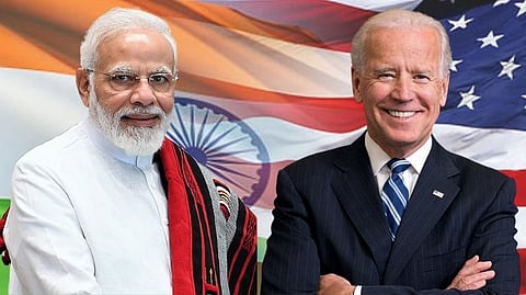 Narendra Modi and Jo Biden