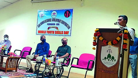 Goa Chief Minister Dr Pramod Sawant giving speech In Valpoi
