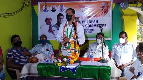 Goa: Girish Chodankar speaking at the meet