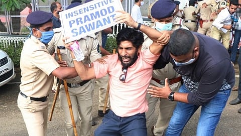 Goa Congress Agitation against
chief minister pramod sawant