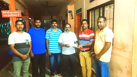 Dhangar Samaj Sangh President BD Mote and office bearers while providing financial assistance for Goshala, Sattari - Goa. On Saturday, 31 July, 2021