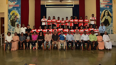 Goa : Trainees of Karuna Football Foundation's girls' resident football academy.
