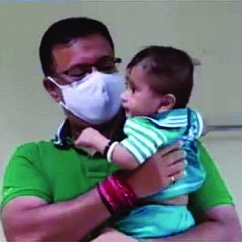 Goa: After a successful surgery, Health Minister Vishwajit Rane picked up the baby