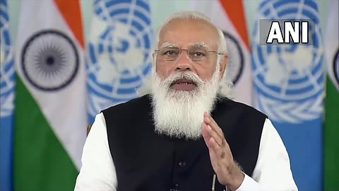 संयुक्त राष्ट्र सुरक्षा परिषदेच्या उच्च स्तरीय खुल्या चर्चेच्या अध्यक्षतेखाली पंतप्रधान नरेंद्र मोदी सागरी व्यापार आणि विवादांचे शांततेने मिटविण्यासाठी पाच तत्त्वे मांडली.