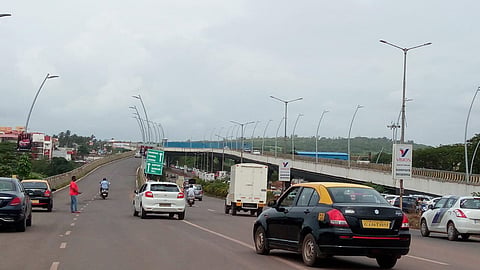 Goa : Dabolim Vasco Over Bridge road.