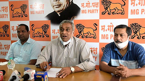 MGP Leader Dhavalikar in Press Conference in Panjim - Goa on 21 August, 2021.