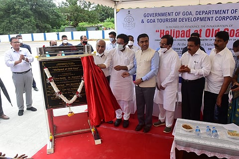 Inauguration of helipad constructed by Tourism Department in Goa