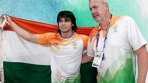 Neeraj Chopra with Coach Uve Honn