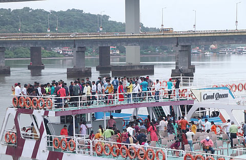 Tourist Crowd on Cruise in Goa