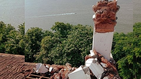 Sinquerim church tower collapsed due to lightning