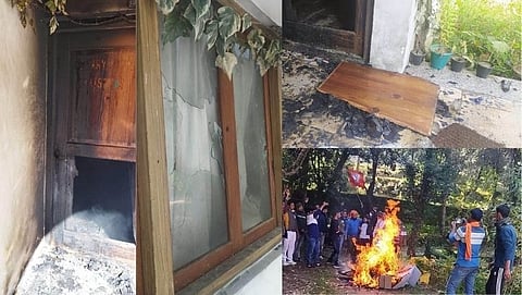 खुर्शीद (Salman Khurshid) यांच्या नैनितालमधील रामगढ येथे असणाऱ्या घराची तोडफोड करत आग लावण्यात आली आहे.