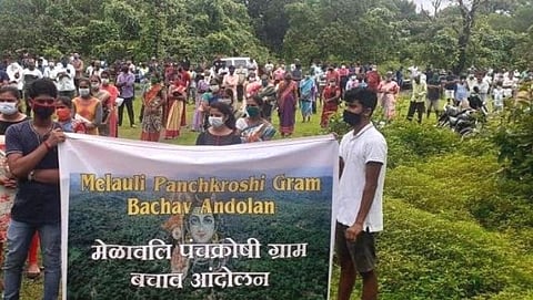 People of Melauli protesting 