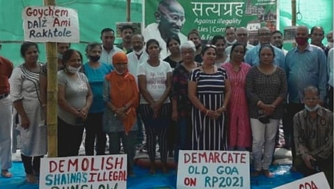 Protest Against illegal building in old goa