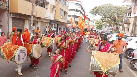 Women's drum ensemble at Goa's Shigmotsava