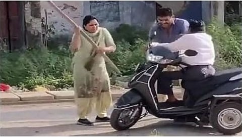 noida viral video Breathless beating the Handicapped disabled youth congress srinivas bv tweet