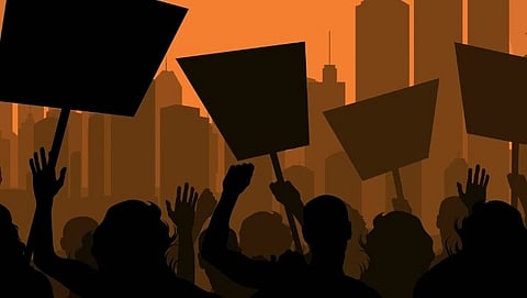 contract workers in Bambolim expressed discontent