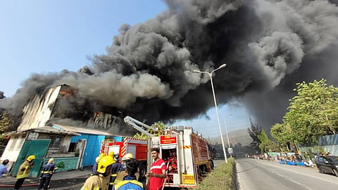 Fire at Khairane MIDC Industrial Area in Navi Mumbai