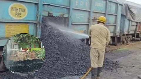 fire in coal wagon