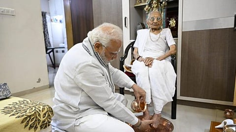 PM Modi meets mother in Gandhinagar on her 100th birthday