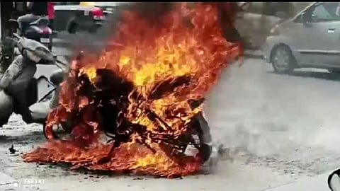 burning bike