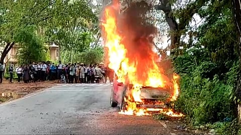 Car Fire in Madgaon