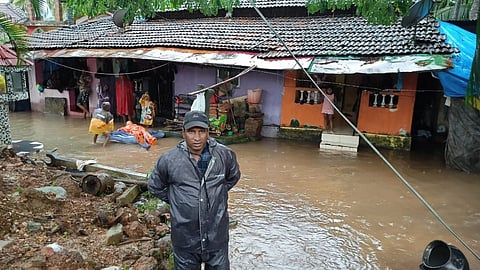 Rains lash Go Rainwater seeped into the house