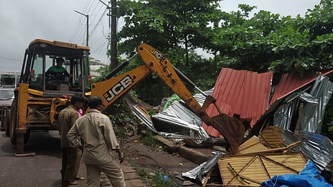 Demolition of Shops in Mapusa