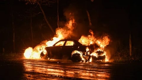 File Photo Burning Car