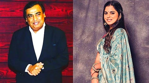 Isha Aambani And Mukesh Ambani