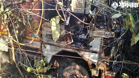 Burning Truck In Pissurlem
