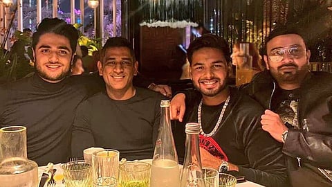 MS Dhoni with Rishabh Pant