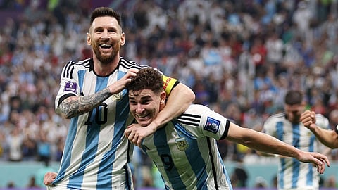 Lionel Messi and Julian Alvarez